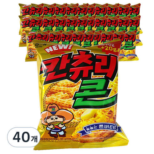 해태제과 NEW 칸츄리콘 콘버터맛, 90g, 40개