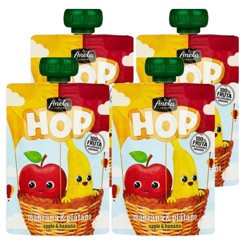 아넬라 HOP 과일 퓨레, 100g, 4개, 혼합맛(사과/바나나)