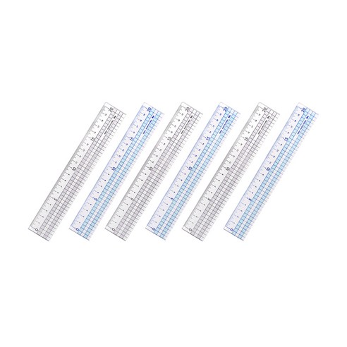 아이비스 20cm 컬러방안자 SP, 블루+블랙, 6개입