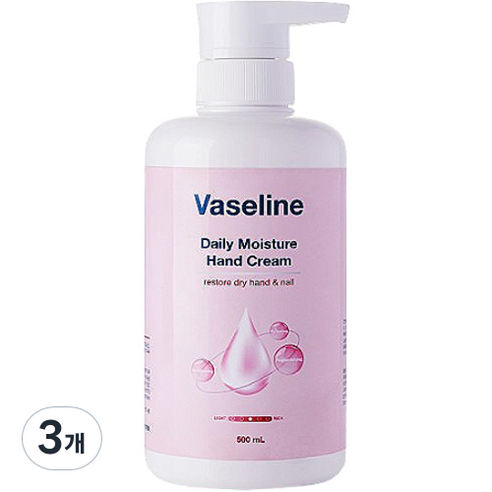 바세린 데일리 모이스처 핸드크림, 500ml, 3개