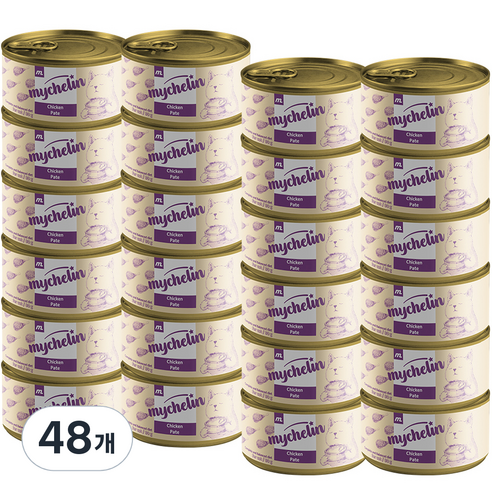 마이슐랭 고양이 주식 비프 파테 습식캔, 닭, 80g, 48개