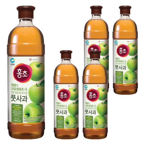 청정원 홍초 풋사과, 1.5L, 5개