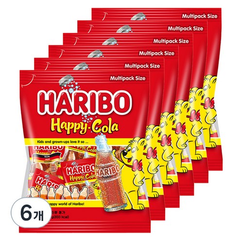 하리보 해피 콜라 젤리, 250g, 6개