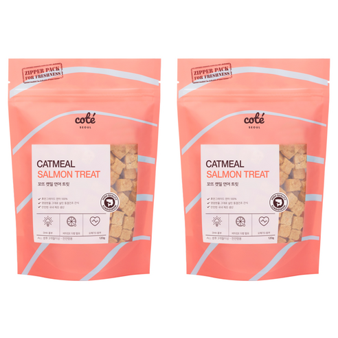 꼬뜨 캣밀 트릿 동결건조간식, 연어, 120g, 2개