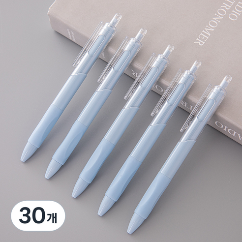 퀸코 심플 젤 볼펜 0.5mm, 블루, 30개