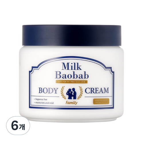 밀크바오밥 패밀리 바디 크림 무향, 500g, 6개