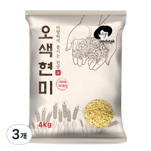 엉클탁 오색현미, 4kg, 3개