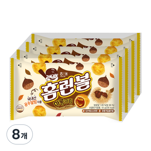 홈런볼 마롱크림 과자, 24개, 43g