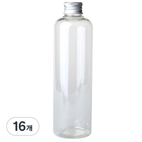 병도매닷컴 DT300 투명 음료용기 알루미늄 실버캡, 300ml, 16개
