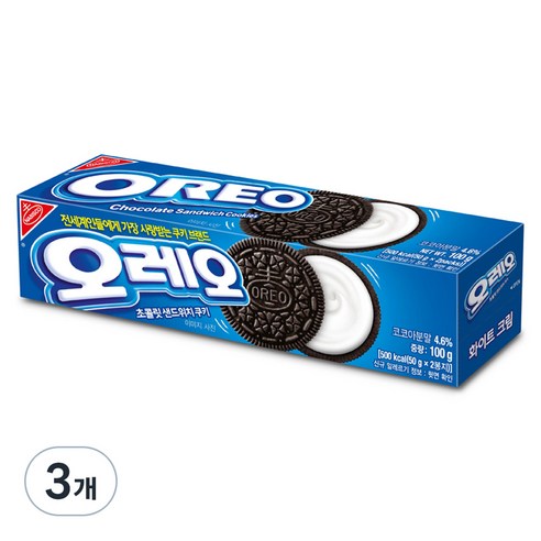 동서 오레오 화이트 샌드위치 쿠키, 100g, 3개