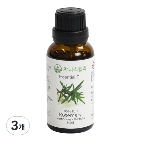 쟈니스헬리 아로마 로즈마리 오일 30ml, 3개