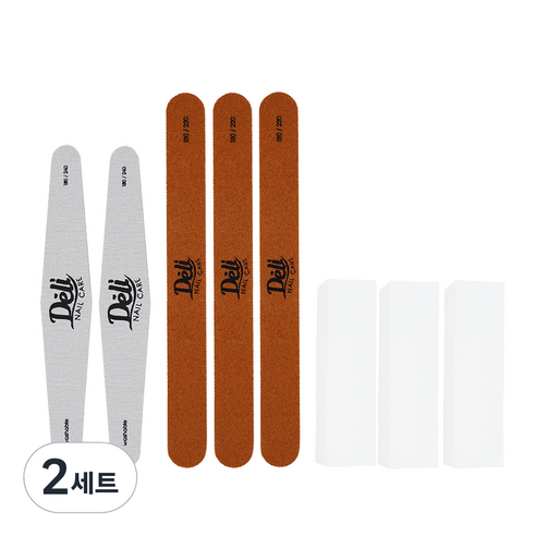 델리뷰티 프로 파일 네일케어 지브라 2p + 우드 3p + 샌딩블럭 3p 세트, 혼합 색상, 2세트