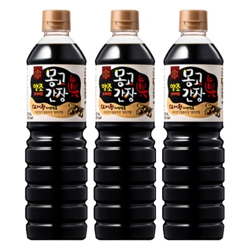 몽고간장 양조 프리미엄 진간장, 900ml, 3개