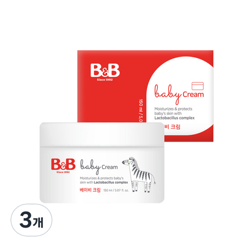 비앤비 베이비크림, 3개, 150ml
