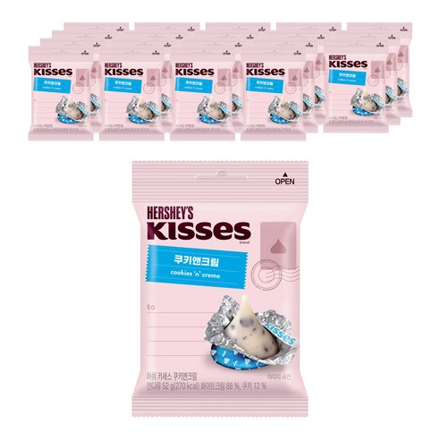키세스 쿠키앤크림, 52g, 20개