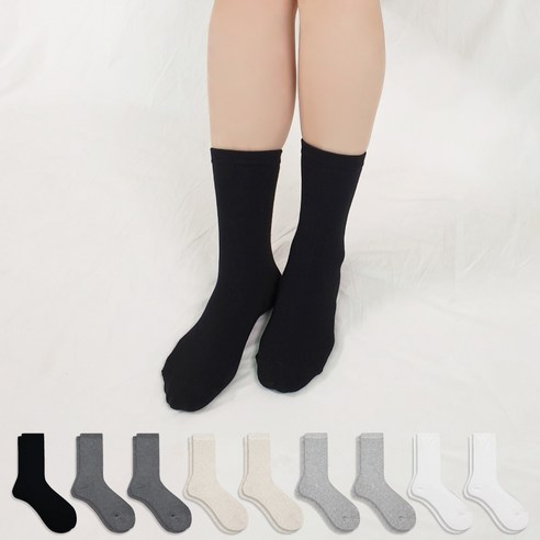 구냥씩 여성용 무지 장목 양말 10켤레