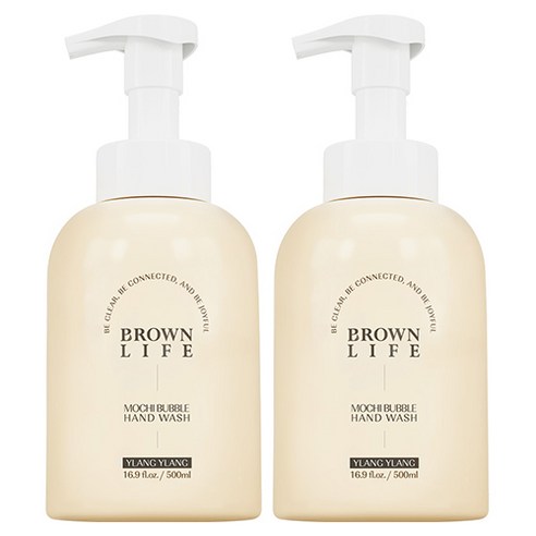브라운라이프 대용량 저자극 모찌버블 핸드워시 일랑일랑, 2개, 500ml