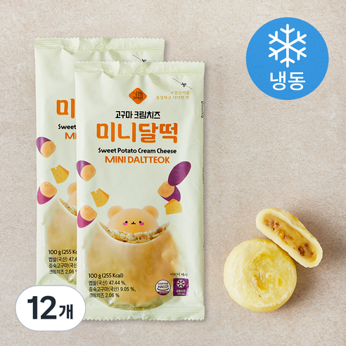 낭만부부 고구마 크림치즈 미니 달떡 (냉동), 100g, 1개입, 12개