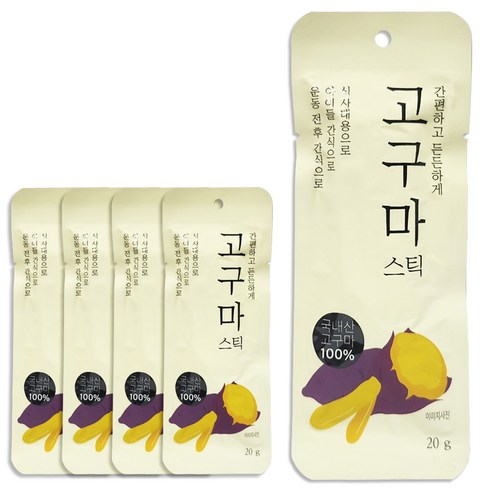 자연다움 국내산 고구마 스틱, 20g, 5개