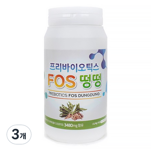 유정룡효소과학 프리바이오틱스 FOS 떵떵 유산균, 3개, 240g
