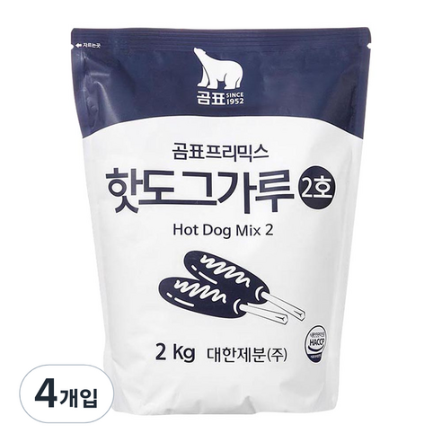 곰표튀김가루 곰표 핫도그가루 2호, 2kg, 4개입 Best Top5