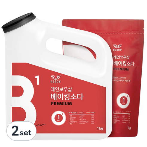 레인보우샵 왕톡톡이 베이킹소다 리필세트, 2set