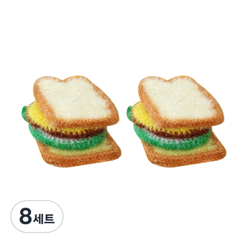 유하우스 난달라 샌드위치 2겹 아크릴수세미, 4개입, 8세트