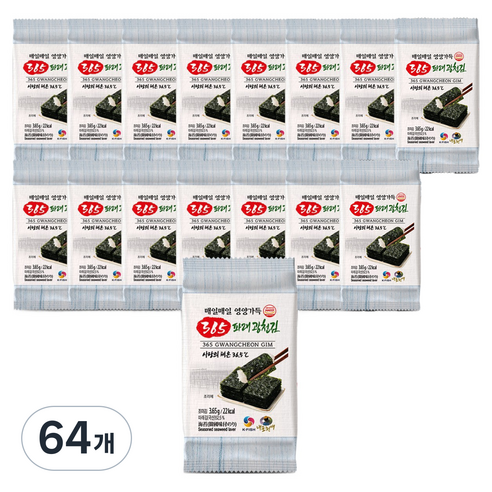내포천애 365 파래 광천김, 64개, 3.65g