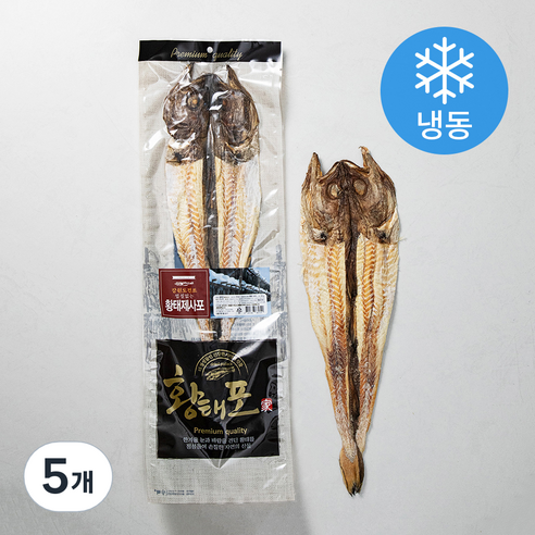 해맑은푸드 강원도건조 껍질없는 황태제사포 (냉동), 90g, 5개