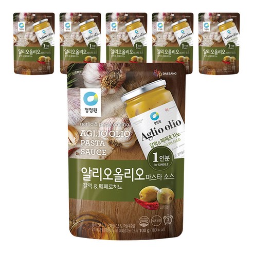 청정원 알리오올리오 파스타소스 갈릭 앤 페페로치노, 100g, 6개