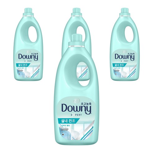 다우니 섬유유연제 엑스퍼트 실내건조 본품, 2L, 4개