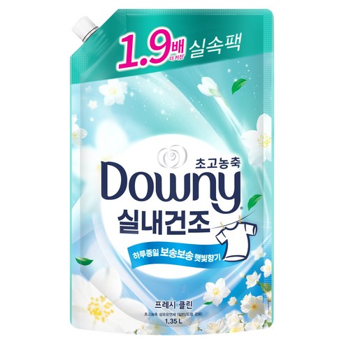 다우니 실내건조 초고농축 섬유유연제 프레시 클린 자스민향 리필