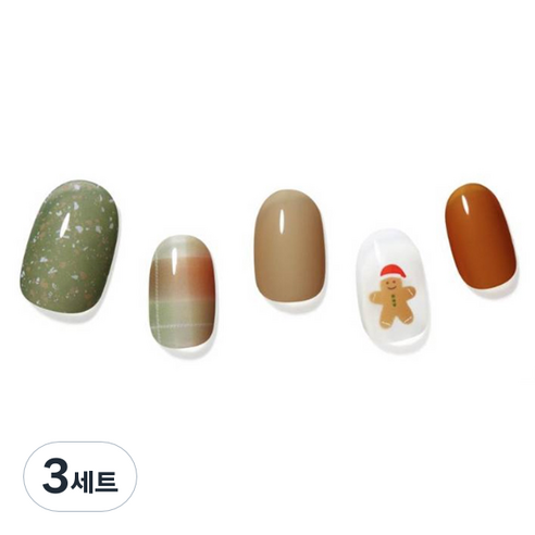 데싱디바 글레이즈 네일스티커 세트, 산타 쿠키, 3세트