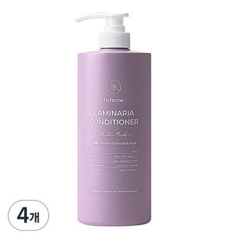 라페름 라미나리아 컨디셔너 화이트 머스크향, 4개, 1000ml