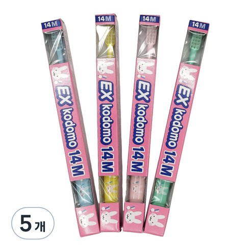 코도모 부모님지도용 어린이 칫솔 14M, 혼합색상, 4개입, 5개