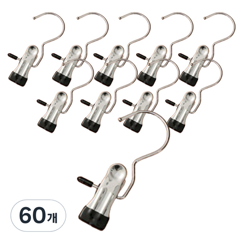 블체 스텐 후크 클립, 블랙, 60개