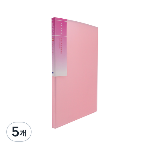 희망사무포인트 고투명 클리어화일 20매입, 분홍, 5개