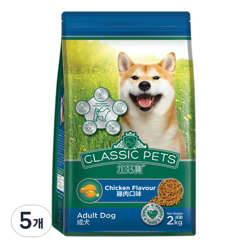 컴페니언펫츠클래식 어덜트 강아지 건식사료, 닭, 2kg, 5개