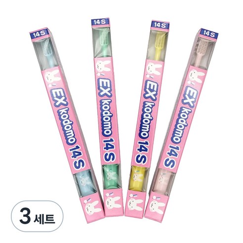 코도모 부모님지도용 어린이 칫솔 14S 4개입, 혼합색상, 3세트