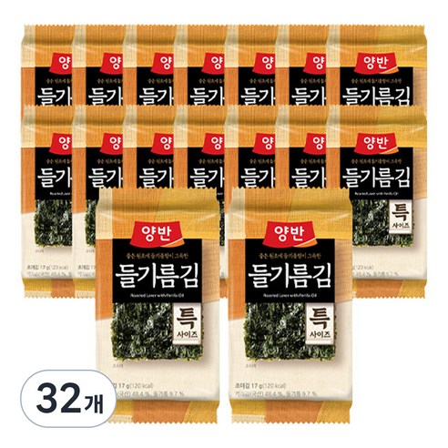 양반 들기름 김 특사이즈, 17g, 32개