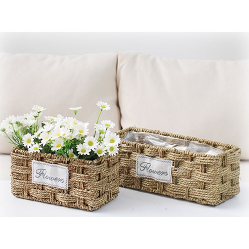 자수 포인트 라탄 화분으로 당신의 공간에 자연의 아름다움을 담으세요.