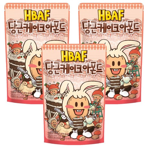 바프 당근케이크 아몬드, 190g, 3개