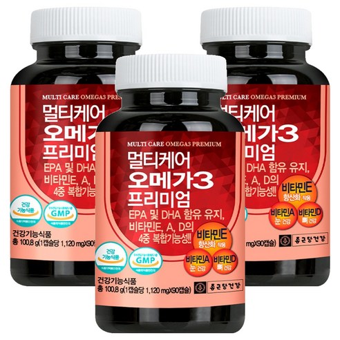 종근당건강 멀티케어 오메가3 프리미엄, 90정, 3개