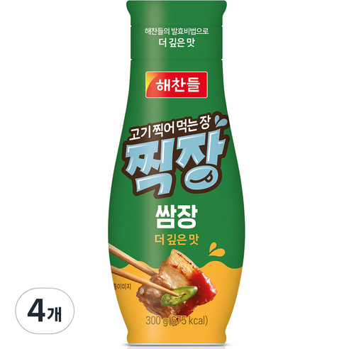 해찬들 고기 찍어 먹는 장 찍장 쌈장, 300g, 4개