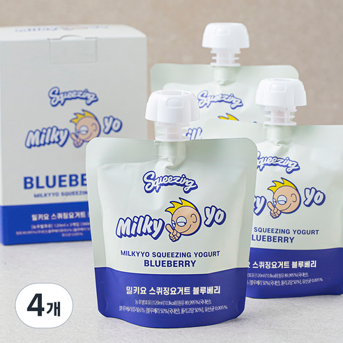 밀키요 스퀴징 요거트 블루베리, 120ml, 3개입, 4개