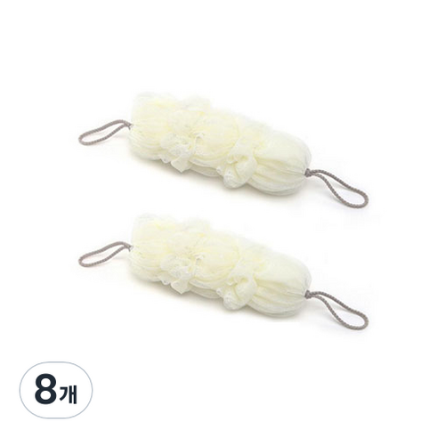 네이처안 스트립 롱샤워볼, 화이트, 1개입, 8개