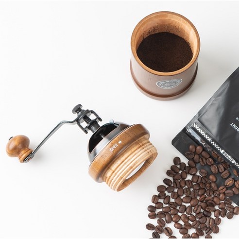 집에서 프리미엄 커피를 즐기기 위한 칼딘 원목 세라믹 핸드밀 KC-5 돔형