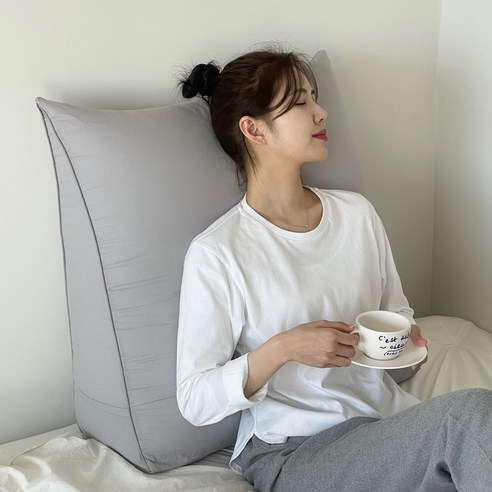 집콕 삼각 등받이 쿠션 백토, 그레이