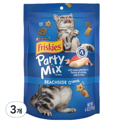 프리스키 파티믹스 고양이 간식, 비치사이드, 170g, 3개
