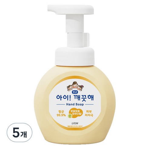 아이깨끗해 핸드워시 순 보송보송 파우더향, 250ml, 5개